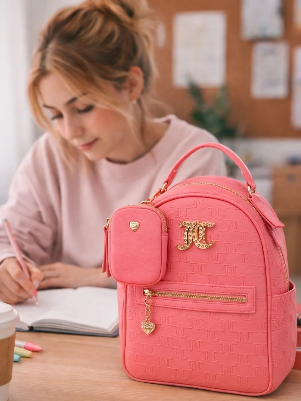 Juicy Couture Pink Lemonade Mini Backpack & Coin Purse Trendy Y2K Bag